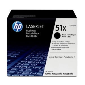 HP 51X Q7551XD Siyah Yüksek Kapasiteli Orijinal Toner 2'li Set
